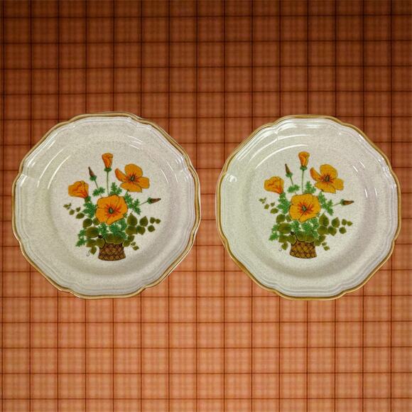 Mikasa Garden Club VTG Petunias EC 401 Set of 2 Salad Dessert Plates 8" Diameter - Picture 1 of 7